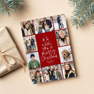 Wens je een vrolijke kerst 10 fotocollage feestdagenkaart