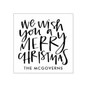 Wens je een vrolijke kerst aangepaste naam Stampe Rubberstempel (Afrduk)