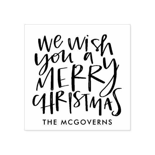 Wens je een vrolijke kerst aangepaste naam Stampe Rubberstempel (Afrduk)