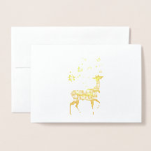 Wens je een vrolijke kerst rendier Folie Kaart