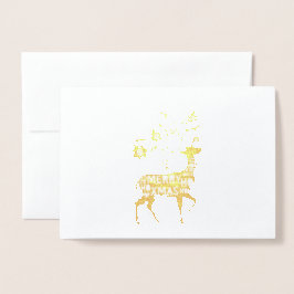 Wens je een vrolijke kerst rendier Folie Kaart