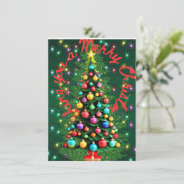 Wens je een vrolijke kerstboom 3D groen Feestdagenkaart