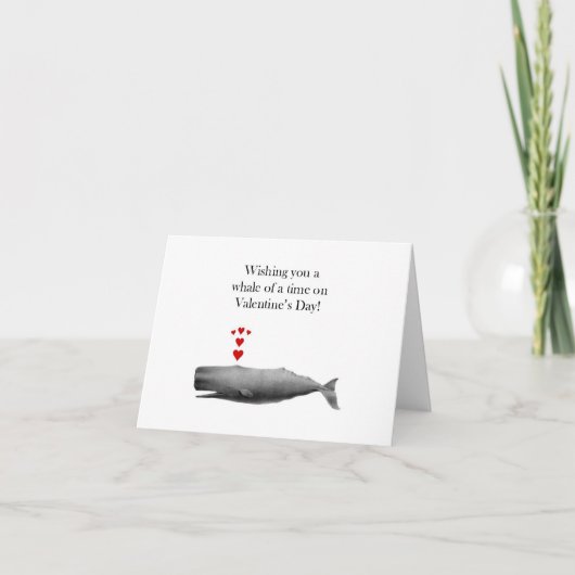 Wens je een walvis van een tijd op de Valentijnsda Feestdagen Kaart (Voorkant)