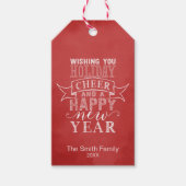 Wens je feestdag? | Rood Waterverf Gift Label Cadeaulabel (Voorkant)