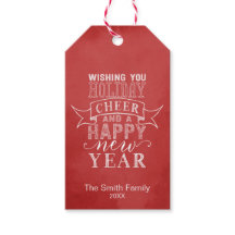 Wens je feestdag? | Rood Waterverf Gift Label