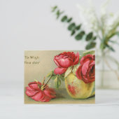 Wens je Floral Briefkaart (Staand voorkant)