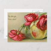 Wens je Floral Briefkaart (Voorkant / Achterkant)