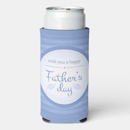 Wens je gelukkige vaders dag tekst blauw seltzer blikjeskoeler (Seltzer Achterkant)
