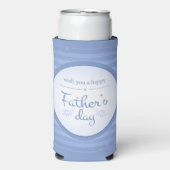 Wens je gelukkige vaders dag tekst blauw seltzer blikjeskoeler (Seltzer Voorkant)