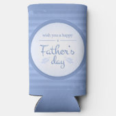 Wens je gelukkige vaders dag tekst blauw seltzer blikjeskoeler (Achterkant)
