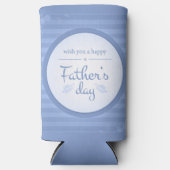 Wens je gelukkige vaders dag tekst blauw seltzer blikjeskoeler (Voorkant)