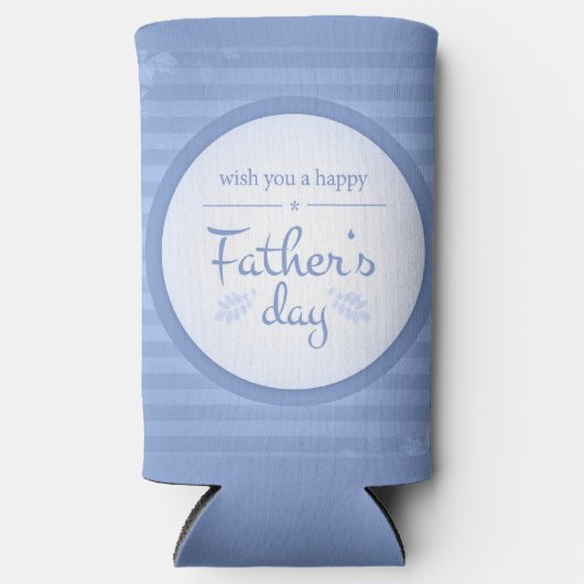 Wens je gelukkige vaders dag tekst blauw seltzer blikjeskoeler (Voorkant)