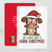  wens je hairy Kerstmis Kaart (Voorkant / Achterkant)