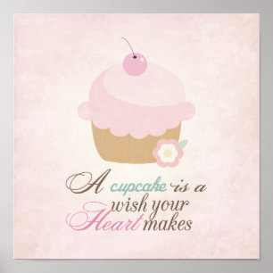 Wens je hart maakt - Cupcake Poster