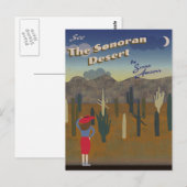 "Wens je hier was" Sonoran Desert Briefkaart (Voorkant / Achterkant)
