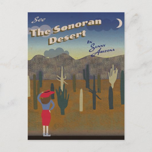 "Wens je hier was" Sonoran Desert Briefkaart (Voorkant)