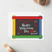 Wens je Leraar een Fijne Valentijn! Notitiekaartje (Voorkant / Achterkant in situ)