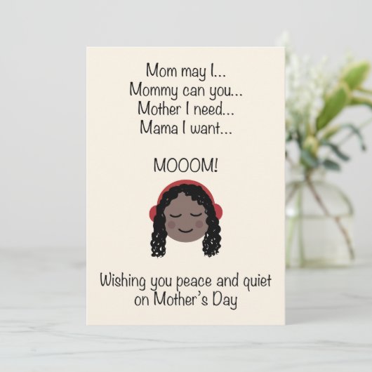Wens je vrede en stilte op Moederdag POC Feestdagenkaart (Staand voorkant)