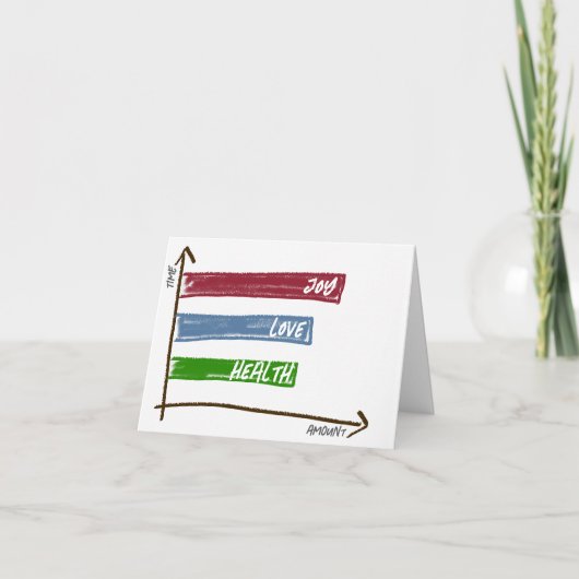 Wens je vreugde, liefde, gezondheid wenskaart bedankkaart (Voorkant)