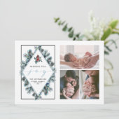 Wens je vreugde vakantie fotocollage feestdagenkaart (Staand voorkant)