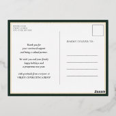 Wens je Vrolijk Kerstmis Groen Script Business Folie Feestdagen Briefkaart (Achterkant)