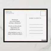 Wens je Vrolijk Kerstmis Zwart Script Business Folie Feestdagen Briefkaart (Achterkant)