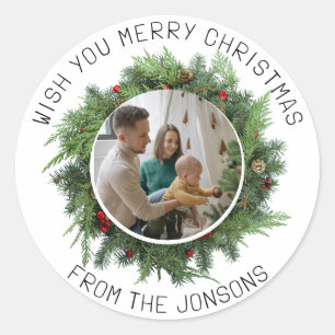 Wens je vrolijke kerst Sticker - feestelijke vakan