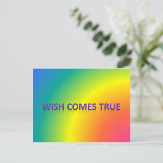 wens komt uit briefkaart (Staand voorkant)