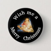 Wens me een vrolijk kerstkaartje ronde button 5,7 cm (Voorkant)