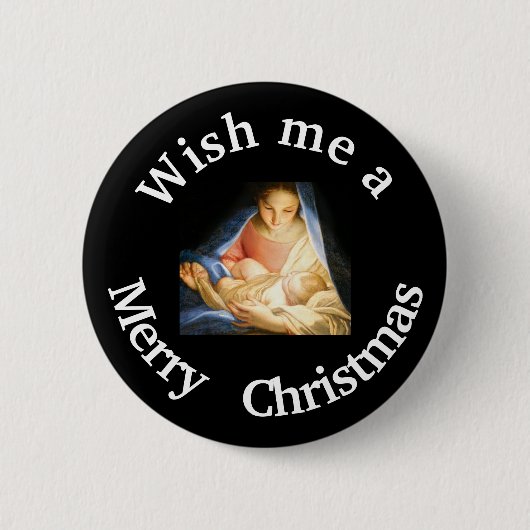 Wens me een vrolijk kerstkaartje ronde button 5,7 cm (Voorkant)