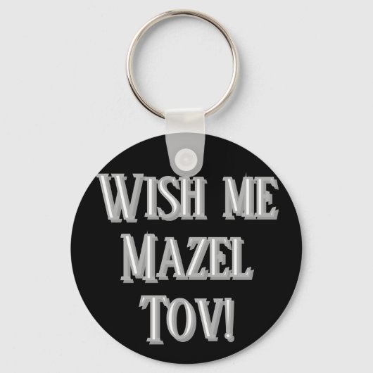 Wens me Mazel Tov (wit) Sleutelhanger (Voorkant)