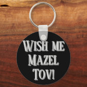 Wens me Mazel Tov (wit) Sleutelhanger (Voorkant)