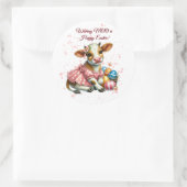 Wens MOO een gelukkig Pasen! Ronde Sticker (Tas)