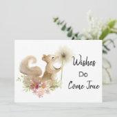 *~* Wens Muis Blowing Paardenbloem Douche Uitnodig Kaart (Staand voorkant)