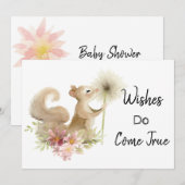 *~* Wens Muis Blowing Paardenbloem Douche Uitnodig Kaart (Voorkant / Achterkant)