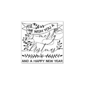 Wens nieuwjaar bloeiend kerstfeest rubberstempel (Afrduk)