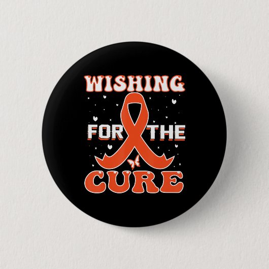 wens om het bewustzijn van kure leukemie bij kanke ronde button 5,7 cm (Voorkant)