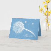 Wens op een paardebloem Gelukkige Verjaardag Kaart (Gele Bloem)