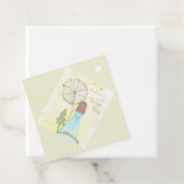 Wens op een paardenbloem klein meisje bedankjes labels (In situ)