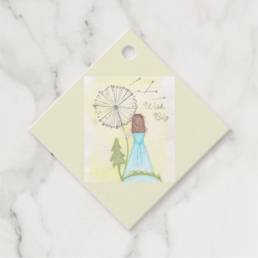 Wens op een paardenbloem klein meisje bedankjes labels (Voorkant)