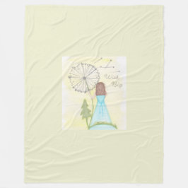 Wens op een paardenbloem klein meisje fleece deken