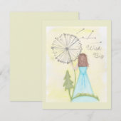 Wens op een paardenbloem klein meisje informatiekaartje (Voorkant / Achterkant)