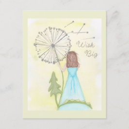 Wens op een paardenbloem klein meisje informatiekaartje