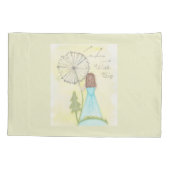 Wens op een paardenbloem klein meisje kussensloop (Achterkant)