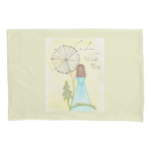 Wens op een paardenbloem klein meisje kussensloop (Voorkant)