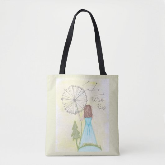 Wens op een paardenbloem klein meisje tote bag (Voorkant)