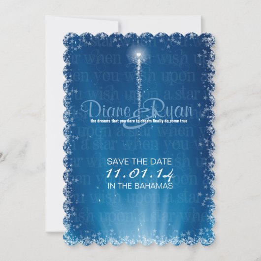 Wens op een Star Dream Wedding Save The Date (Voorkant)