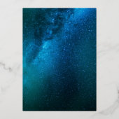 Wens op een Star Fairytale Blue & Gold Wedding Folie Uitnodiging (Achterkant)