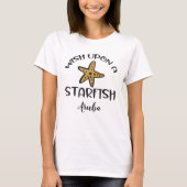 Wens op een Starfish, Aruba in zwarte letters T-shirt (Voorkant)