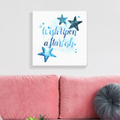 Wens op een Starfish Canvas Afdruk (Insitu (Woonkamer))